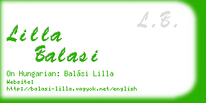 lilla balasi business card